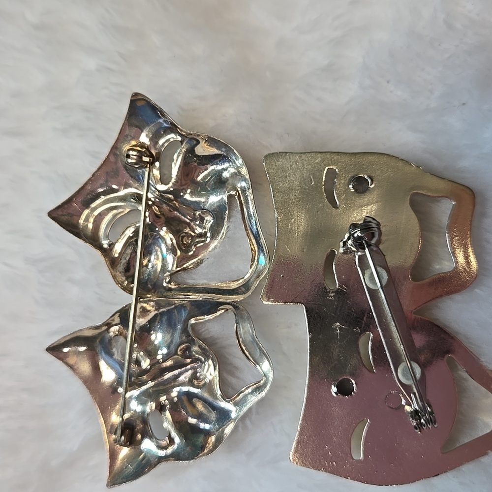 šVintange Elegant Gold and Silver Brooch Lot - Picture 14 of 14